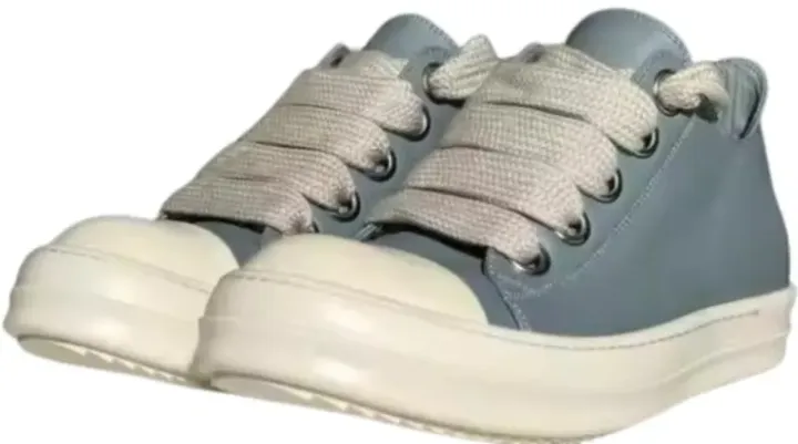 Rick Owens Low Blue Jumbo Lace Shoes rep